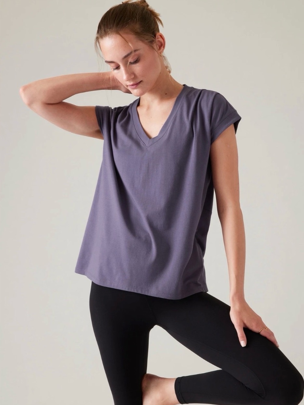 Athleta 3X Outbound Twist Tee Purple NWT